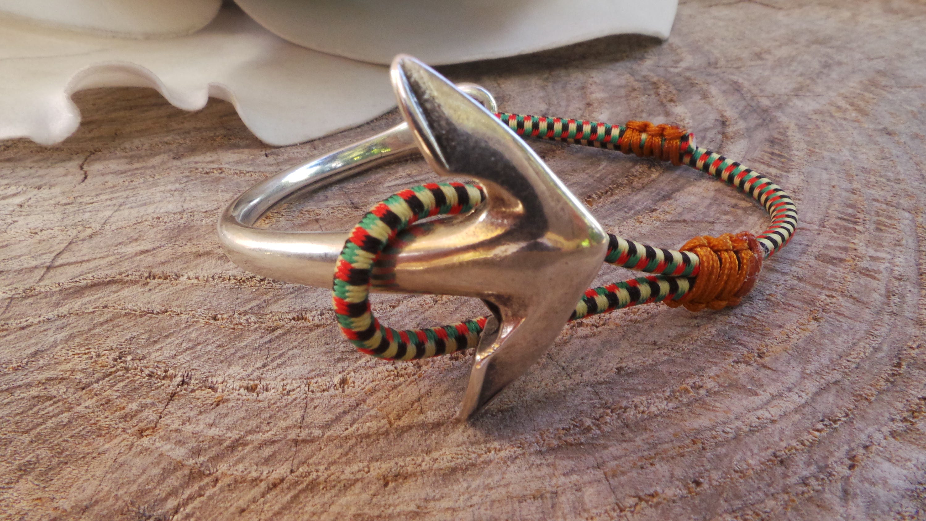 Mens anchor bracelet.Half anchor cuff bracelet. Half anchor bracelet