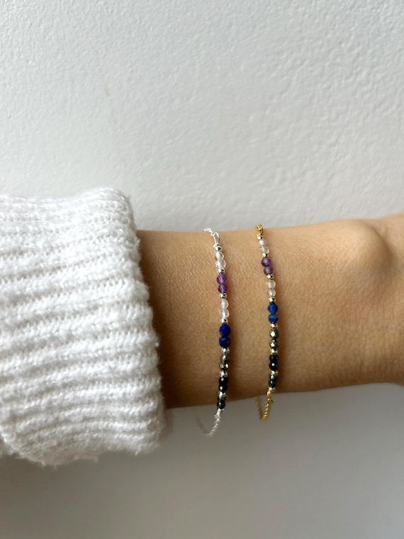 Empath Protection Crystal Bracelet: Sterling Silver, Gold Filled