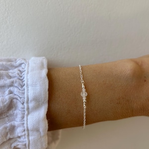Dainty moonstone bracelet. Gold filled/Rose gold filled/ sterling silver moonstone bracelet. June birthstone . Hormonal balance.