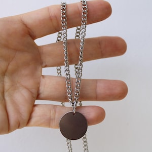 Men&#39;s Stainless Steel Coin Pendant Necklace