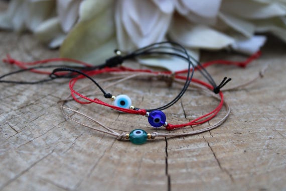 Evil eye bracelet. Evil eye cord bracelet. Evil eye string bracelet. Stacking bracelet. Protection bracelet. Greek mati bracelet.