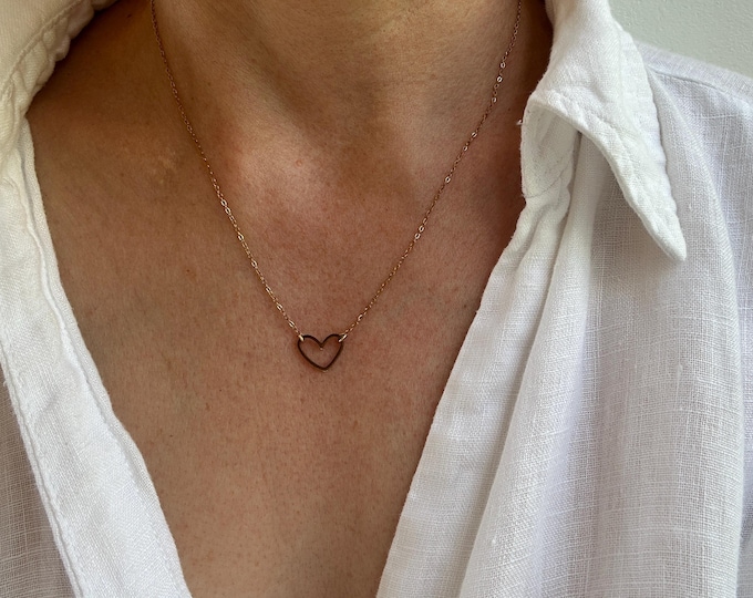 Heart Necklace: Stainless Steel Minimalist Layering Necklace