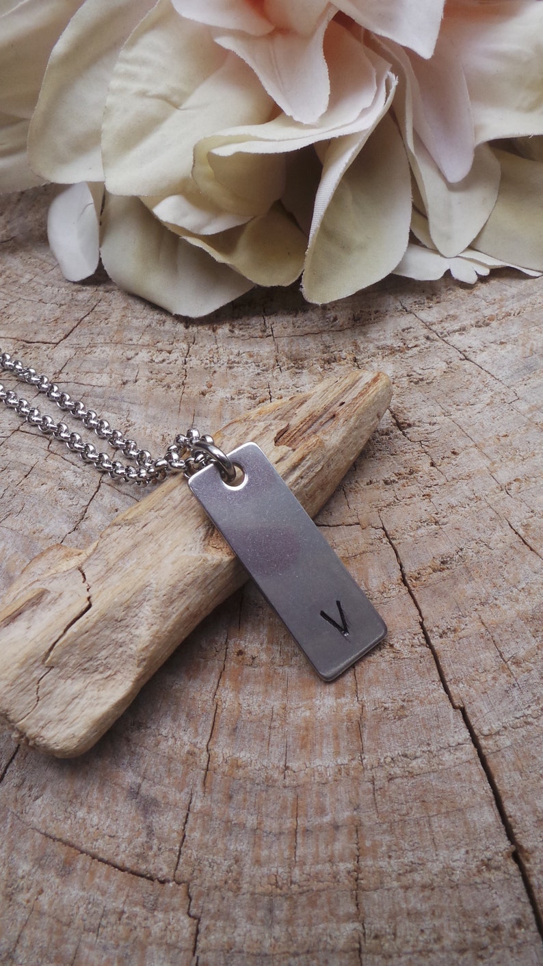 Mens Initial Necklace. Mens Bar Necklace. Necklace. Mens Etsy