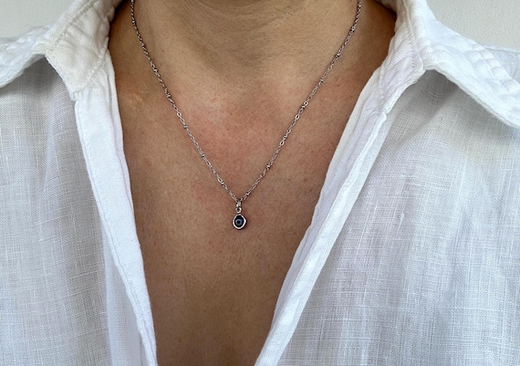 Evil eye necklace. Evil eye silver/gold satellite chain necklace. Greek mati necklace.  Protection necklace. Stainless steel.