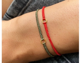 Delicate Macrame Bracelet, Silk Bracelet, Red string minimalistic  wish bracelet, friendship bracelet,