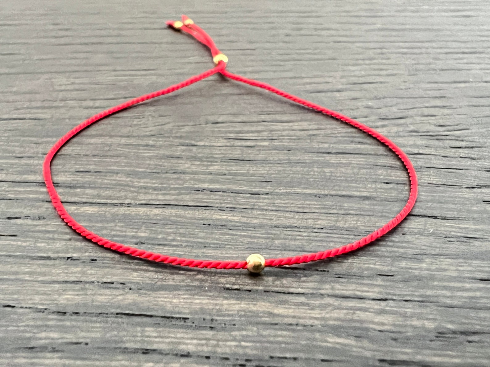 14k Gold Red String Bracelet Silk Cord Red String Bracelet Etsy