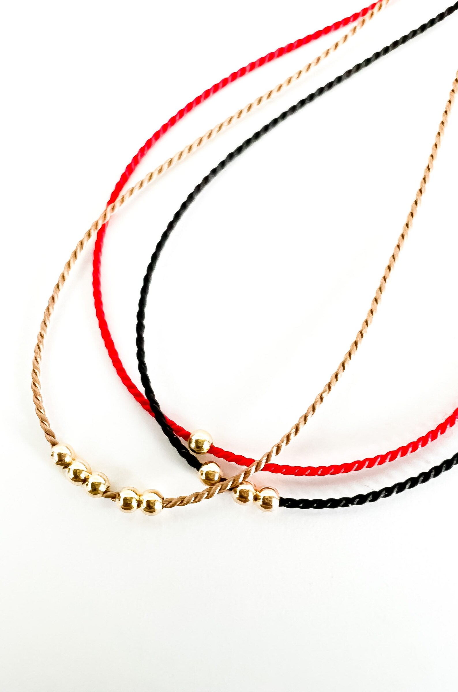 14k Gold Red String Bracelet Silk Cord Red String Bracelet Etsy