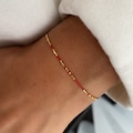 Red Silk string Bracelet with gold vermeil or sterling silver beads, Adjustable Friendship Jewelry < Tariff Free Delivery to USA > product logo