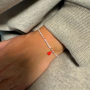 Freshwater Pearl Bracelet: Colorful String, Tassel Accent