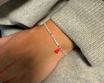 Bracelet de perles d'eau douce : chaîne colorée, pampilles