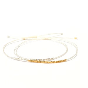Ivory Armband, Seidenschnur Armband, Wunscharmband, Freundschaftsarmband, Wunscharmband