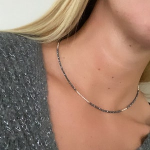 Dainty spinel and sterling silver necklace, spinel jewellery, Minimalist necklace