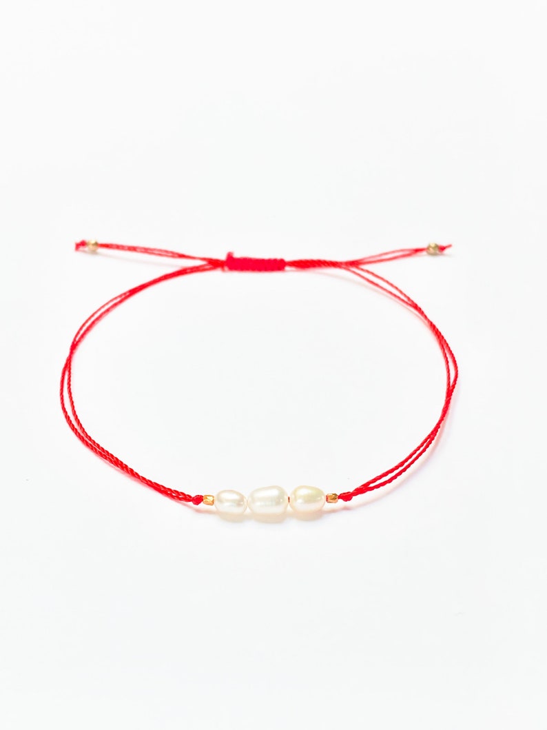 Delicate Red string bracelet minimalistic wish bracelet Etsy
