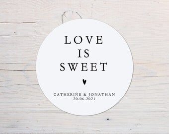 By PMPrinted personalised Wedding favour stickers 37mm x 35 Greenery and leaves Love is sweet By PMPrinted personalised Wedding favour stickers 37mm x 35 Greenery and leaves Love is sweet