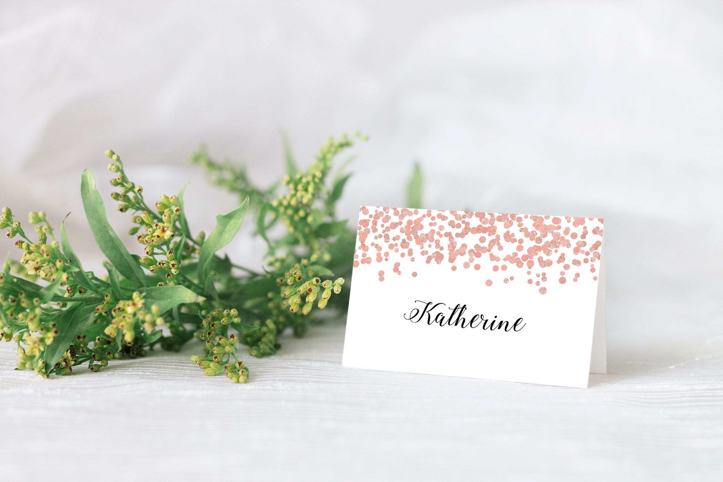 Personalised Wedding Table Place Name Seating Cards Light Rose Etsy