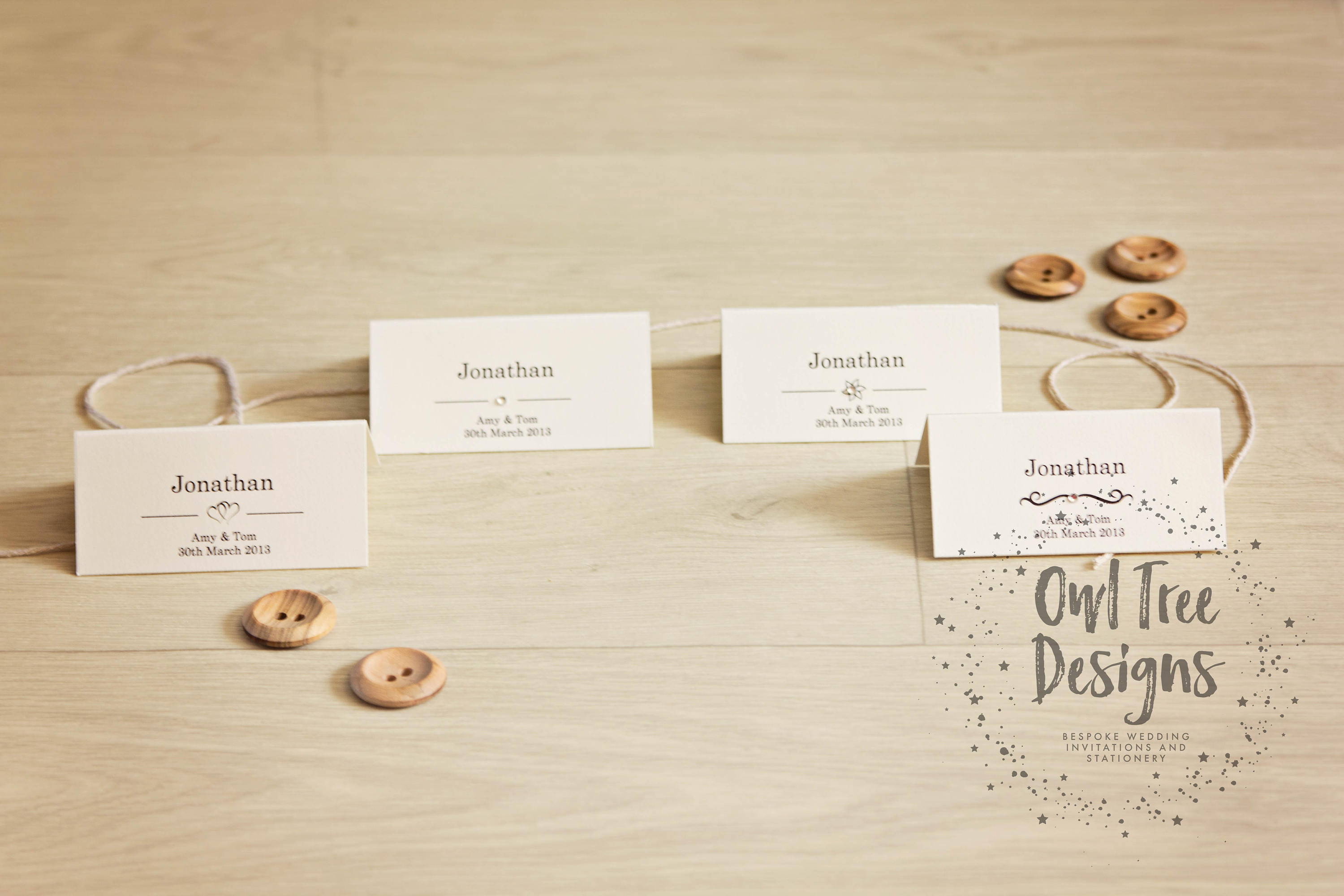 Personalised Wedding Table Place Name Seating Cards Heart On | Etsy