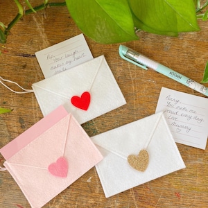 Love Letter Valentine Decoration Felt Envelope Gift Card Pouch Tooth Fairy Letter Decoration Mindfulness Kids Positive Affirmations image 1