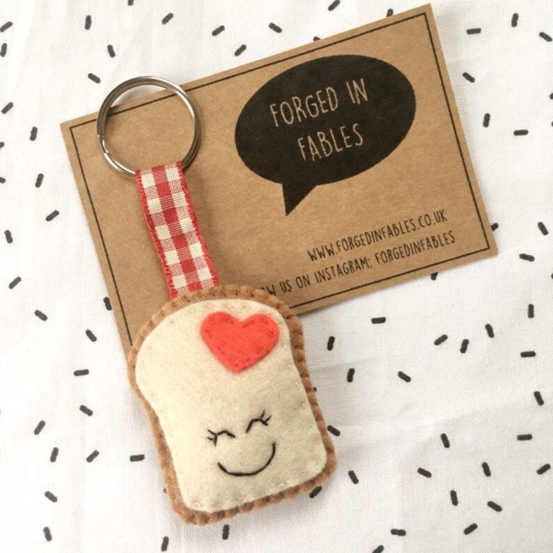 Toast Felt Brooch or Keyring I Loaf You Bread Pin Badge or Etsy