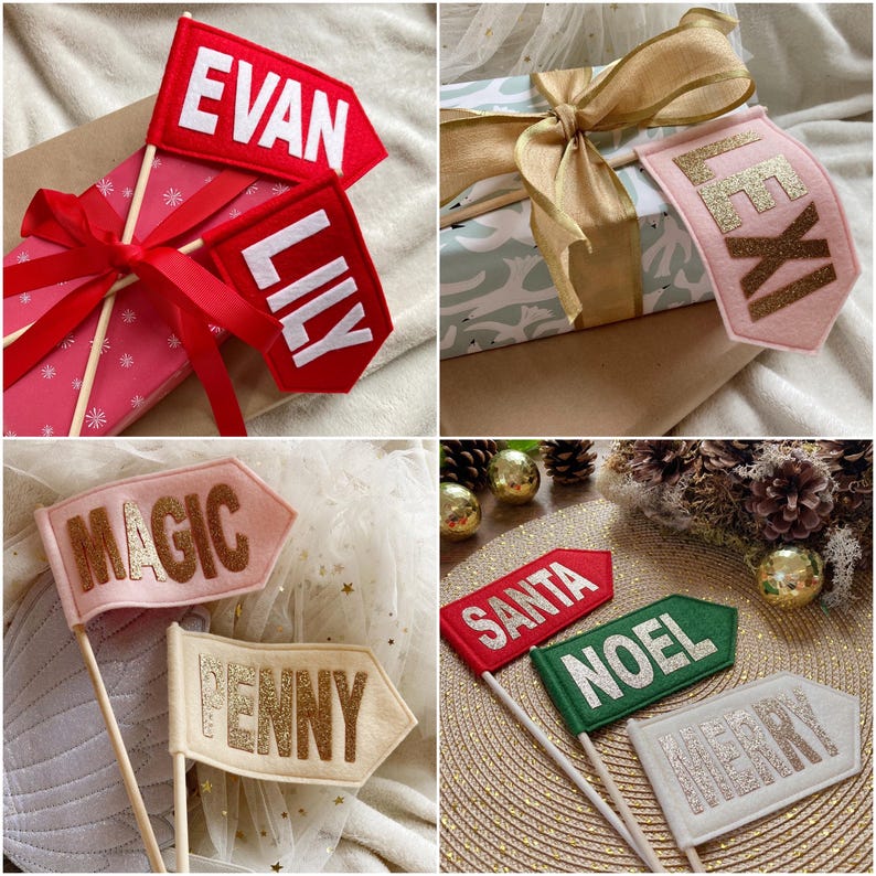 Gepersonaliseerde vlagdecoratie - naam of woord vilten vlag aangepaste kleur - Wild Read Play Love speerpuntvlag - Kinderkamer Kinderkamer afbeelding 4