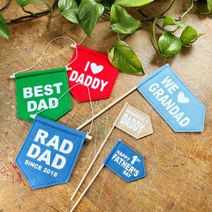 Fathers Day Banner Felt Personalised Daddy Banner Gift Rad Dad, Grandad, Stepdad, I Love Daddy Custom Colour Banners & Flags image 6