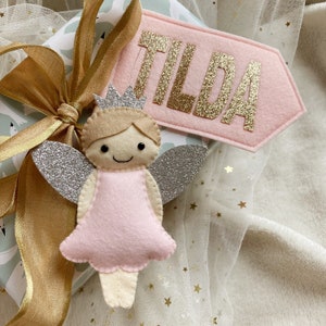 Felt Fairy Decoration - Multicultural Personalised Fairy Princess Plush Felt Decoration - Girls Room Decor