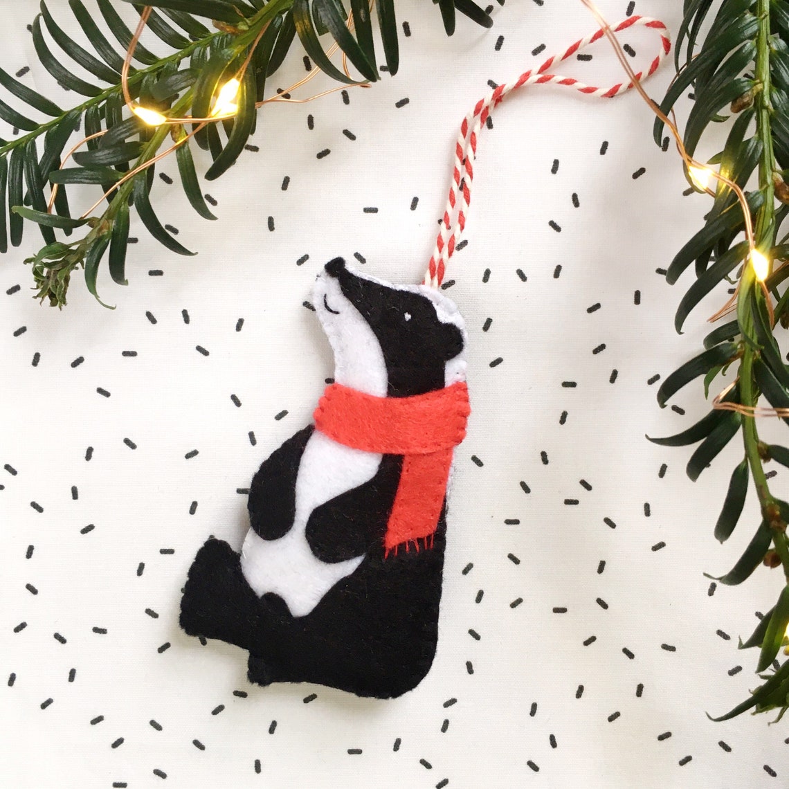 Badger Christmas Ornament 