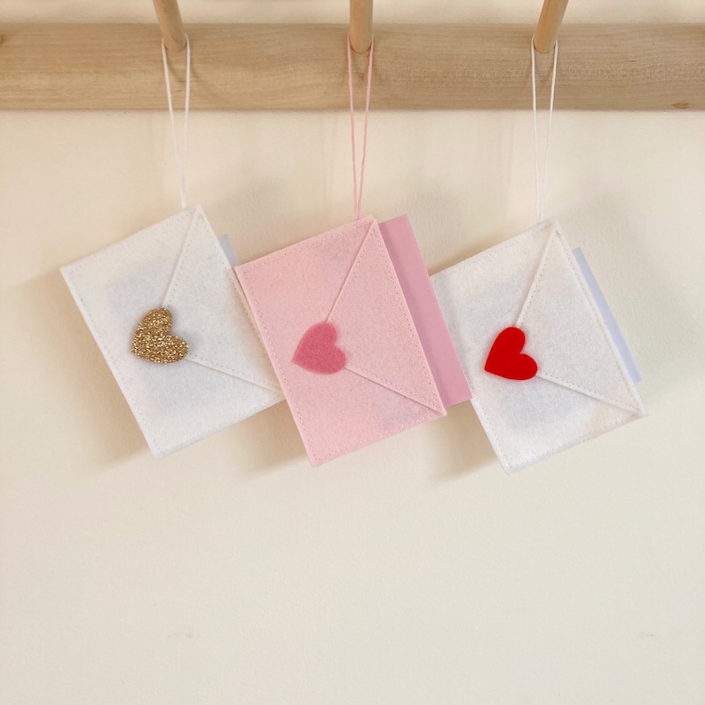 Love Letter Valentine Decoration Felt Envelope Gift Card Pouch Tooth Fairy Letter Decoration Mindfulness Kids Positive Affirmations image 3