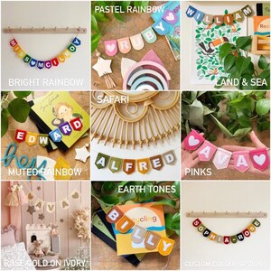 Teacher Gift Name Bunting TA Felt Name Garland Rainbow Name Felt Garland Primary School Decor Classroom Decoration Kids Gift Present image 9