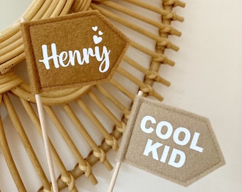 Aangepaste kleur Gepersonaliseerde vlag - miniwimpelvlag - kleine naamvlag - gepersonaliseerd cadeau Kinderkamer Kleurrijk kinderkamerdecoratie Feestzakjesvuller