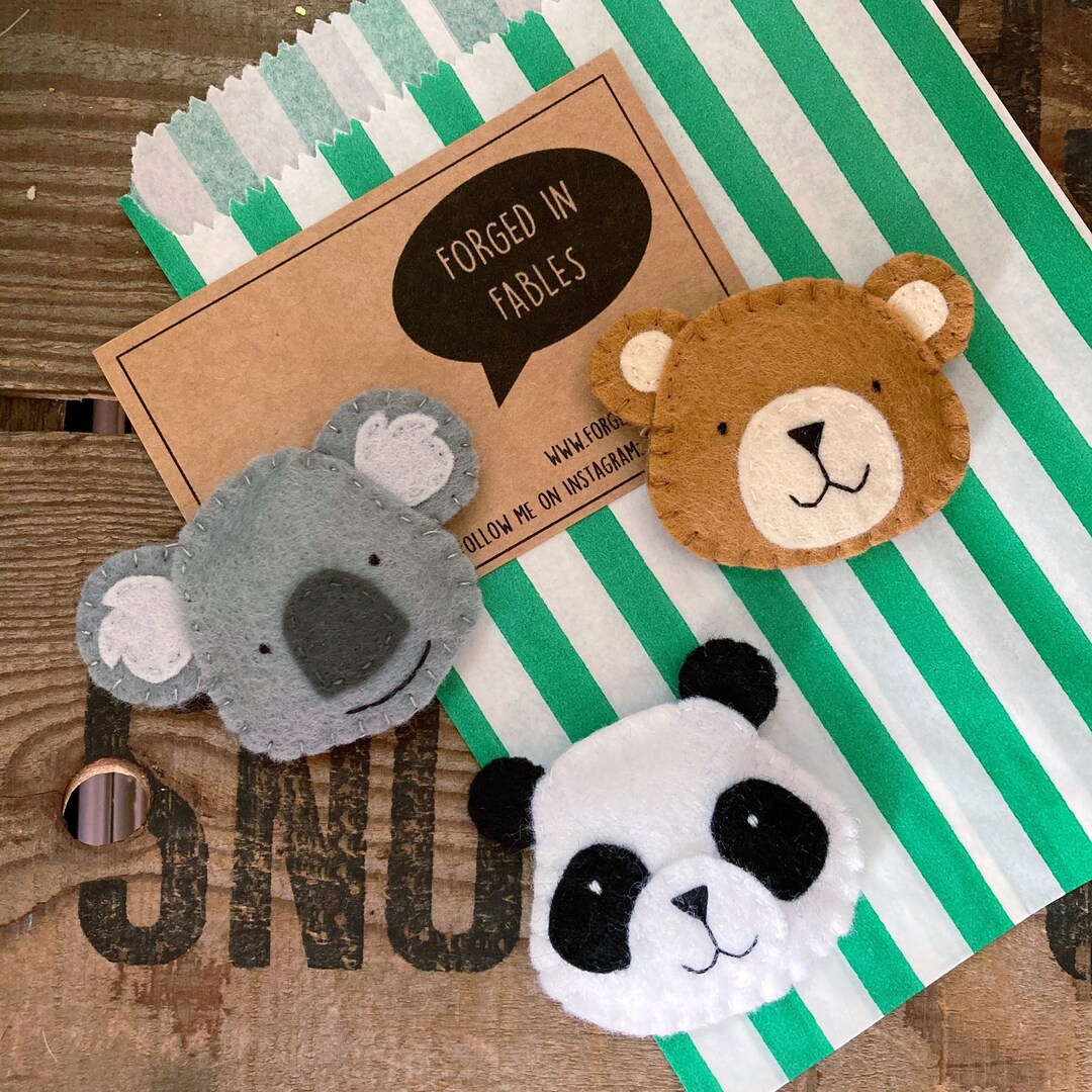 Felt Bear Brooch Magnet or Keyring Cute Felt Koala Panda Teddy