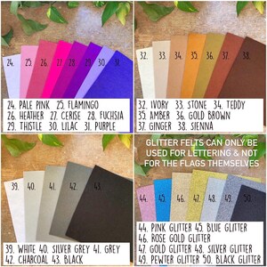 Gepersonaliseerde vlagdecoratie - naam of woord vilten vlag aangepaste kleur - Wild Read Play Love speerpuntvlag - Kinderkamer Kinderkamer afbeelding 9
