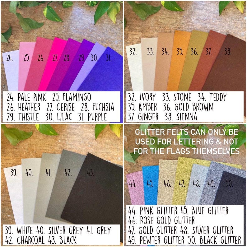 Gepersonaliseerde vlagdecoratie - naam of woord vilten vlag aangepaste kleur - Wild Read Play Love speerpuntvlag - Kinderkamer Kinderkamer afbeelding 9