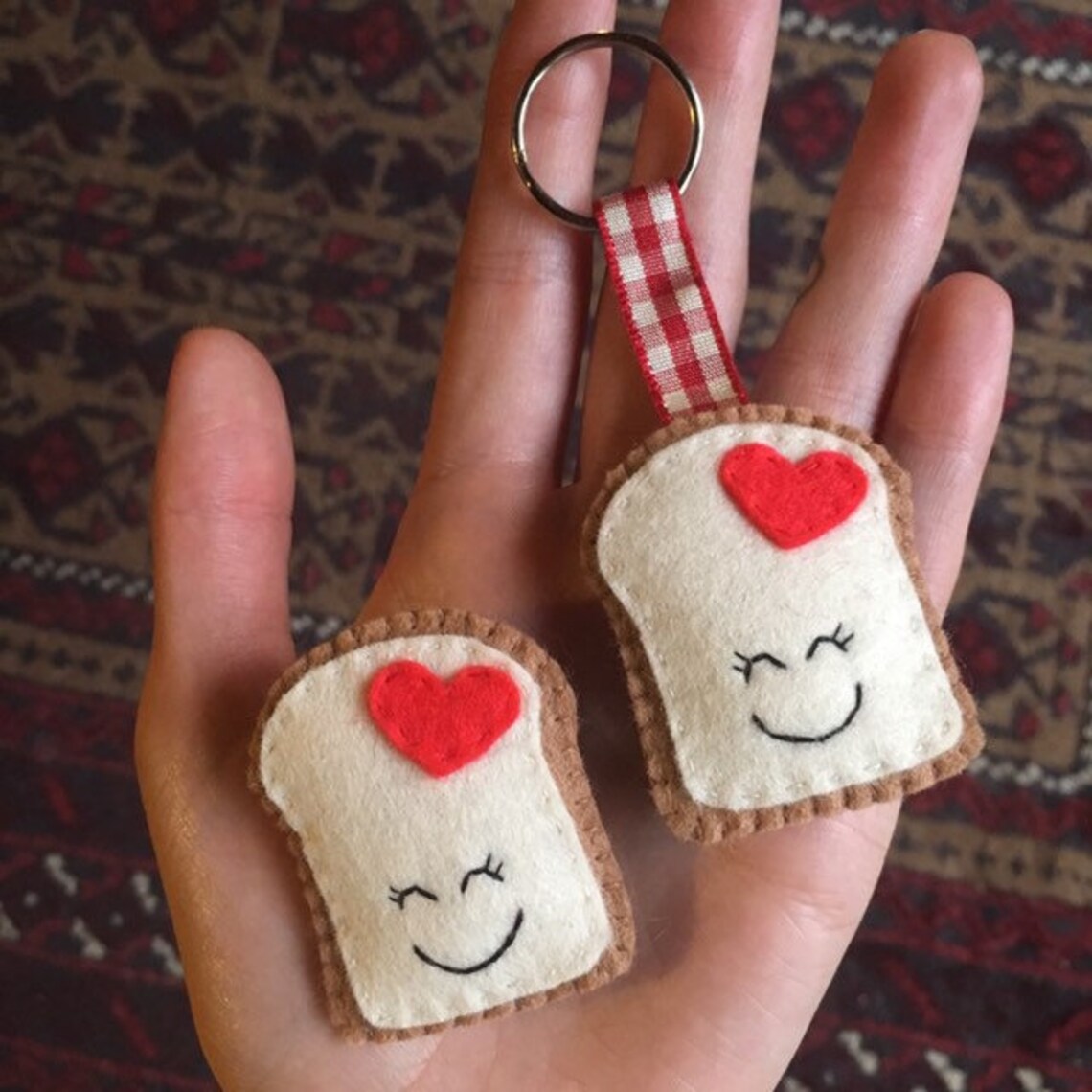 Toast Felt Brooch or Keyring I Loaf You Bread Pin Badge or Etsy
