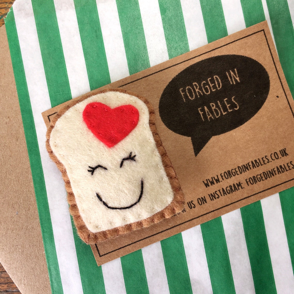 Love Felt Toast Felt Brooch or Keyring I Loaf You Etsy