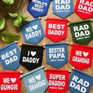 Fathers Day Banner Felt Personalised Daddy Banner Gift Rad Dad, Grandad, Stepdad, I Love Daddy Custom Colour Banners & Flags image 3