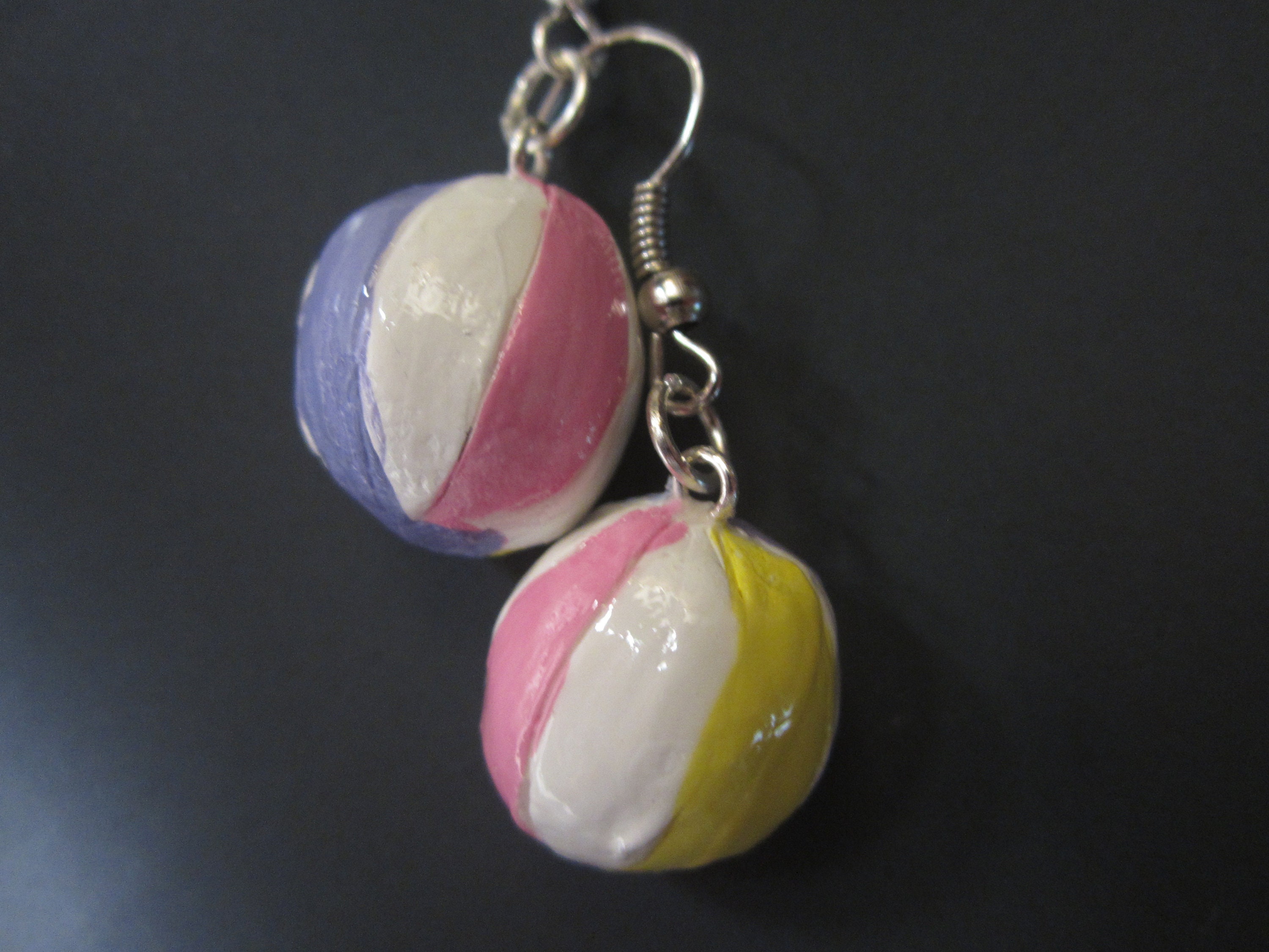 BEACH BALL Earrings PASTEL Colors Handmade from Polymer Clay Etsy