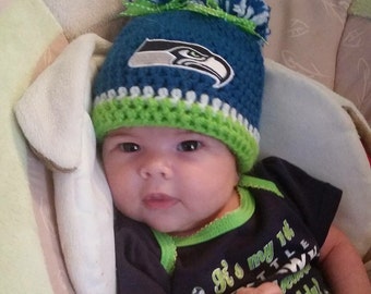 Seahawks Baby Beanie - Etsy