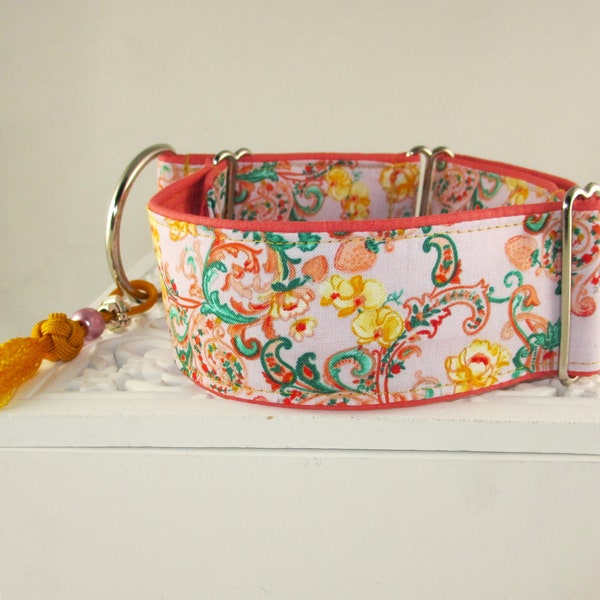 Greyhound collar "Rosalie" wide dog collar greyhound collar with martingale for Galgo, Podenco, Whippet