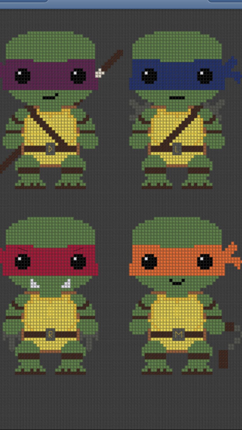 Teenage Mutant Ninja Turtles TMNT Cross Stitch Pattern LARGE - Etsy