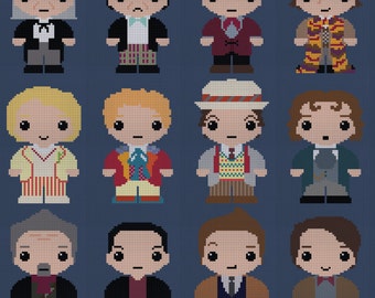 Doctor Who (12 Doctors) Cross stitch pattern