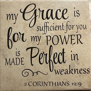 My Grace Is Sufficient For you Decorated Ceramic Tile Gift Idea Home Decor Condolence Encouragement Religious Gift Bible Verse Family Loss