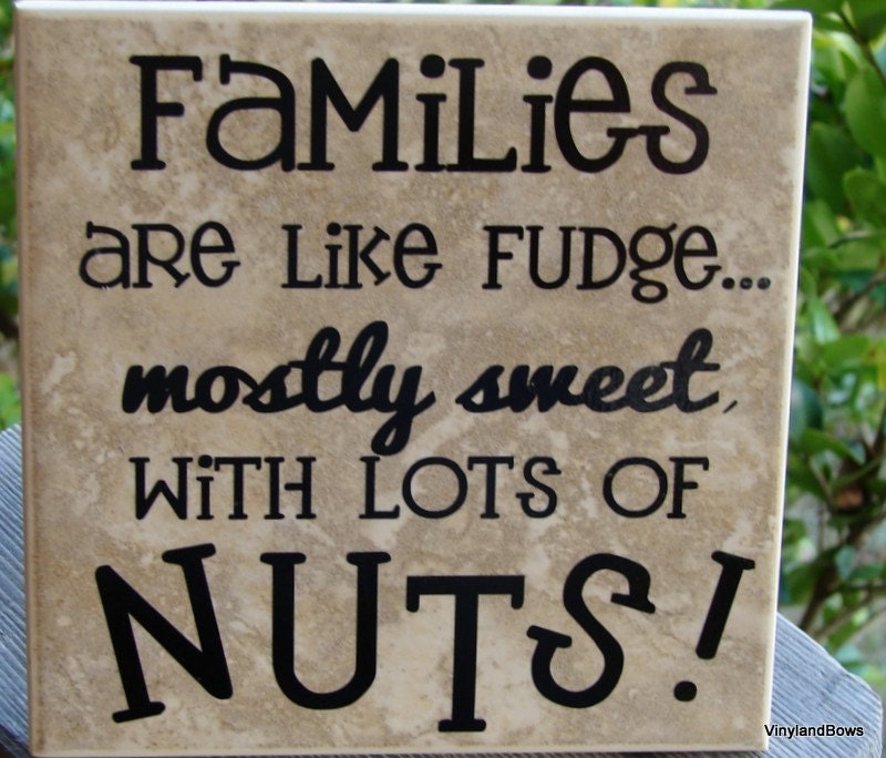Families Are Like Fudge, Mostly Sweet With Lots of Nuts Vinyl Decorated ...