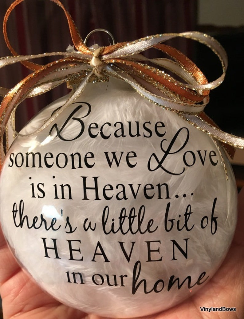 because-someone-we-love-is-in-heaven-ornament-w-feaathers-etsy