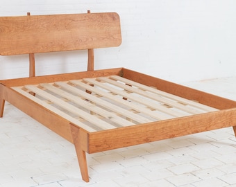 Low Platform Bed in Solid Cherry