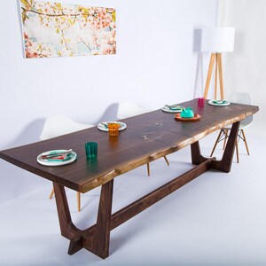 Live Edge Walnut Dining Table The Prima Handmade In OH With Solid Walnut, Customizable. Available in Other Woods image 8