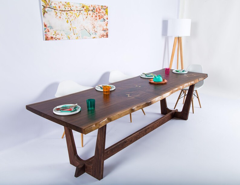 Live Edge Walnut Dining Table The Prima Handmade In OH With Solid Walnut, Customizable. Available in Other Woods image 8