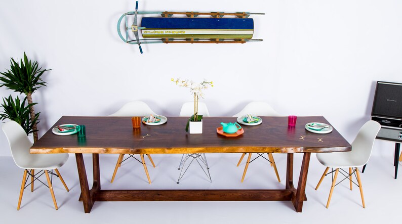 Live Edge Walnut Dining Table The Prima Handmade In OH With Solid Walnut, Customizable. Available in Other Woods image 4