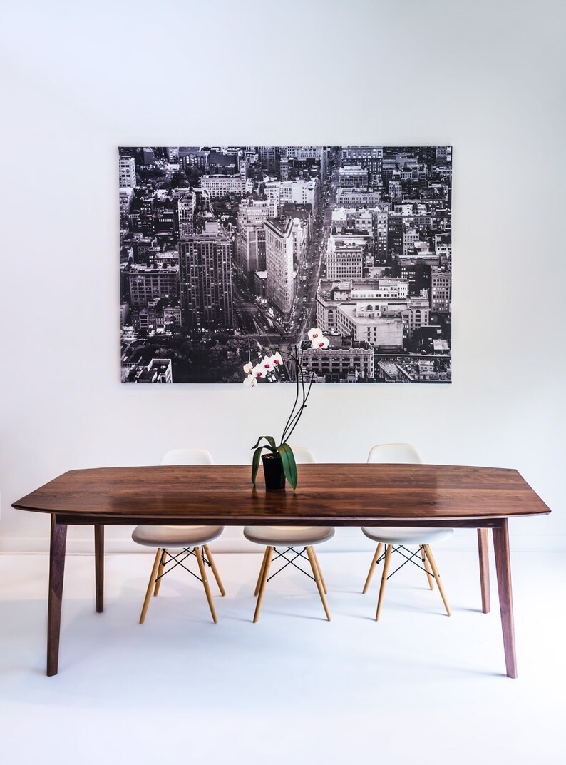 Mid Century Modern Dining Table Solid Walnut Dining Table Etsy