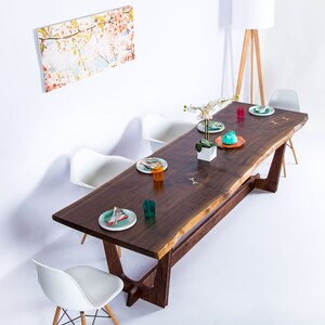 Live Edge Walnut Dining Table The Prima Handmade In OH With Solid Walnut, Customizable. Available in Other Woods image 3