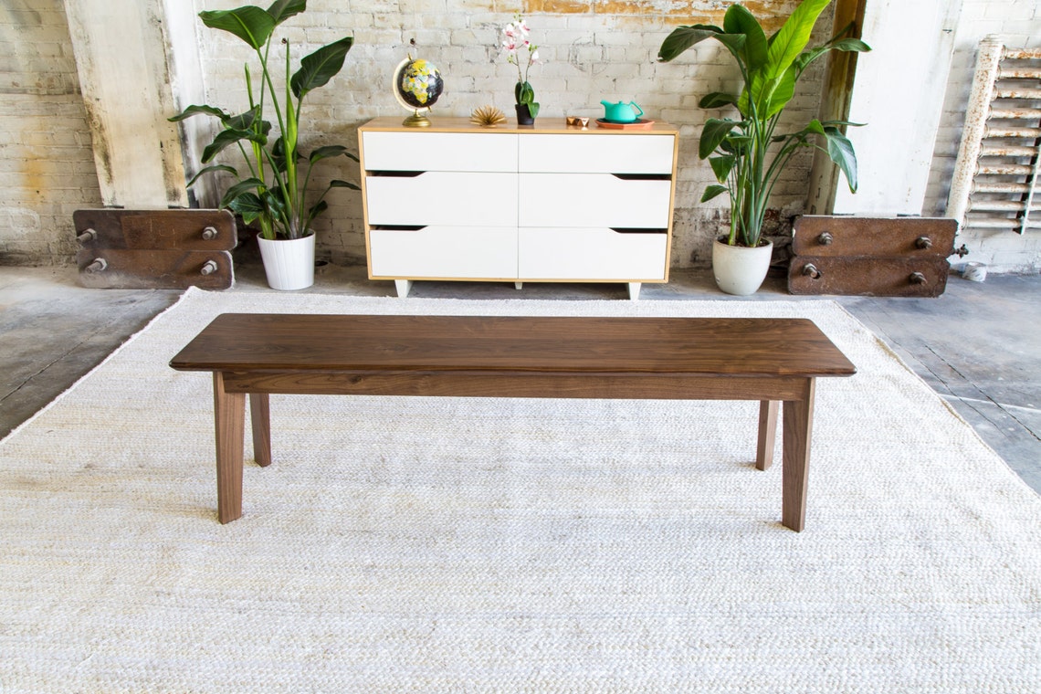 Danish Modern Bench Dining Table Bench the Etsy